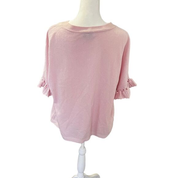 KINROSS 100% Cashmere Short Flutter Sleeve Sweater - Picture 6 of 12